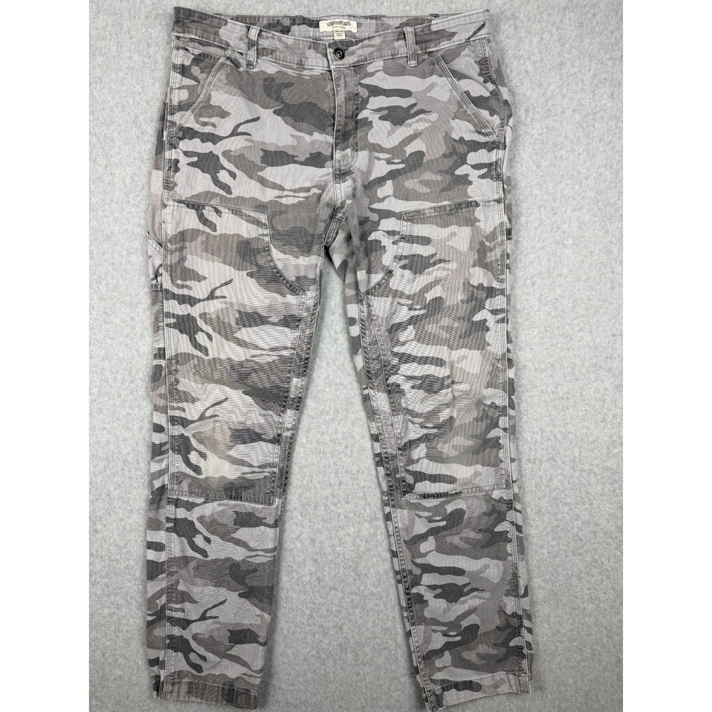 Goodthreads Cargo Pants Mens 36x32‎ Gray Camouflage Stretch Canvas Skinny Leg
